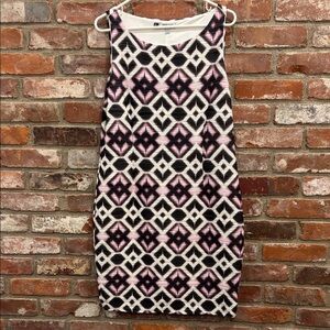 Jennifer Lopez Geometric Pink and Black Mini Dress